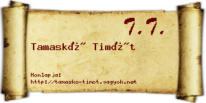 Tamaskó Timót névjegykártya